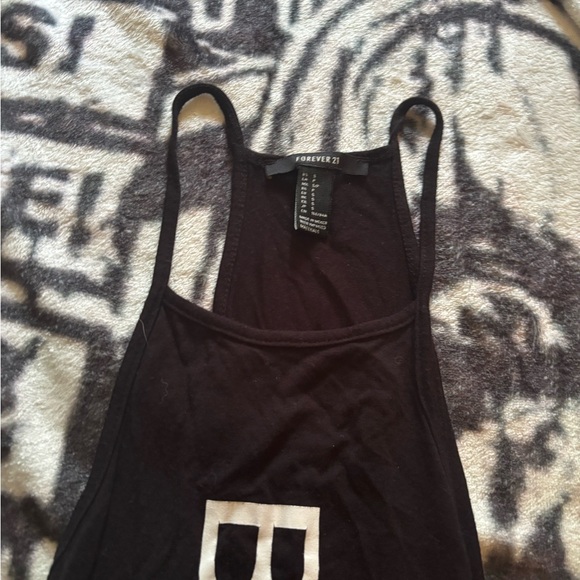Black Tank top  with White 'BISOUS' Print - Picture 2 of 2